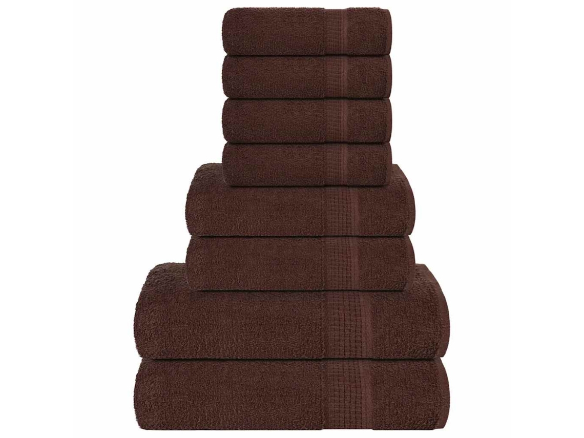 Conjunto de Toalhas de 8 Peças Frogn Marrom 360 G/m BRILVIBERA
