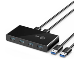 Interruptor USB 3.0 4 portas para 2 PCs 2 entradas 4 saídas Interruptor USB para impressora, teclado, mouse, stick USB, disco rígido externo, scanner 2 Lalalamoli