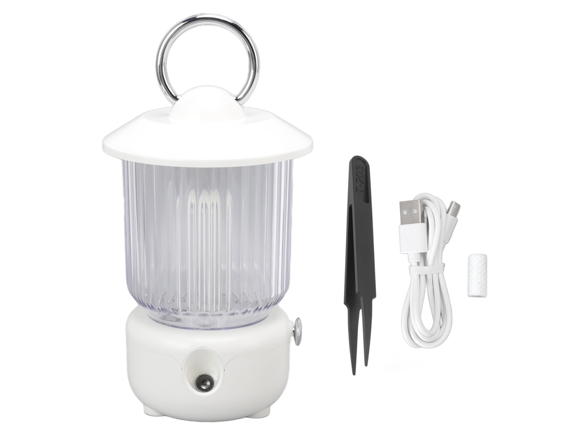 Umidificador Lâmpada Querosene 260ml 5v 1a Dimming Contínuo 2 Modos Spray Luz Noturna Branco