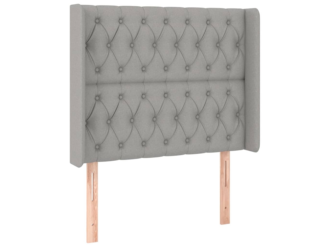 Cabeceira de Cama com Abas Tecido Cinzento Claro MAISON EXCLUSIVE (93x16x118 cm)