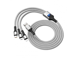 Cabo Carregamento Super Rápido Dados Estendido Trançado Ios Cinzento