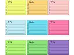 Blocos De Notas Adesivas, 9 Unidades, 720, 90x76mm