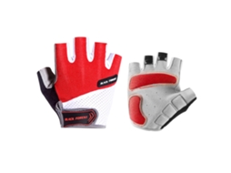 Luvas De Ciclismo De Meia Dedo Para Homem/mulher, Anti Derrapantes, Amortecedoras E Respiráveis (vermelhas)
