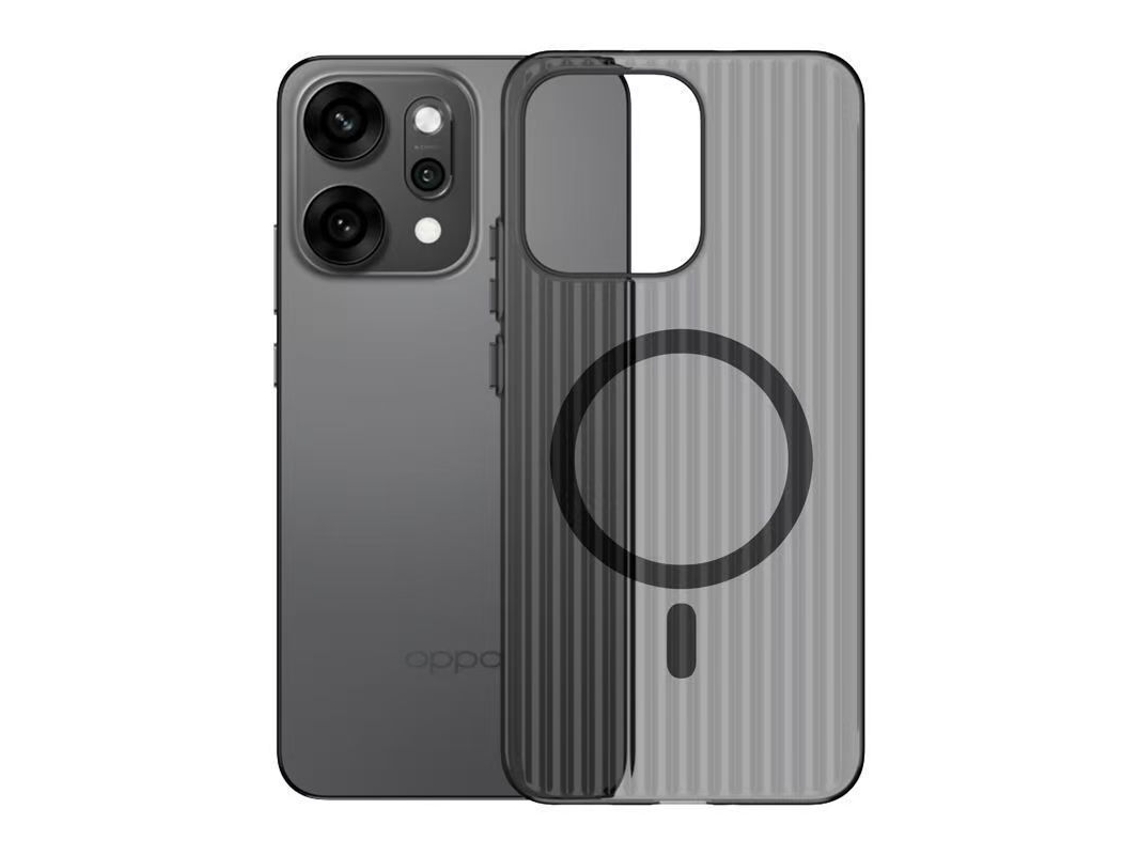 Capa Para Celular Com Botões De Metalpreto Fosco - Fixação Magnética - Oppo Find X7