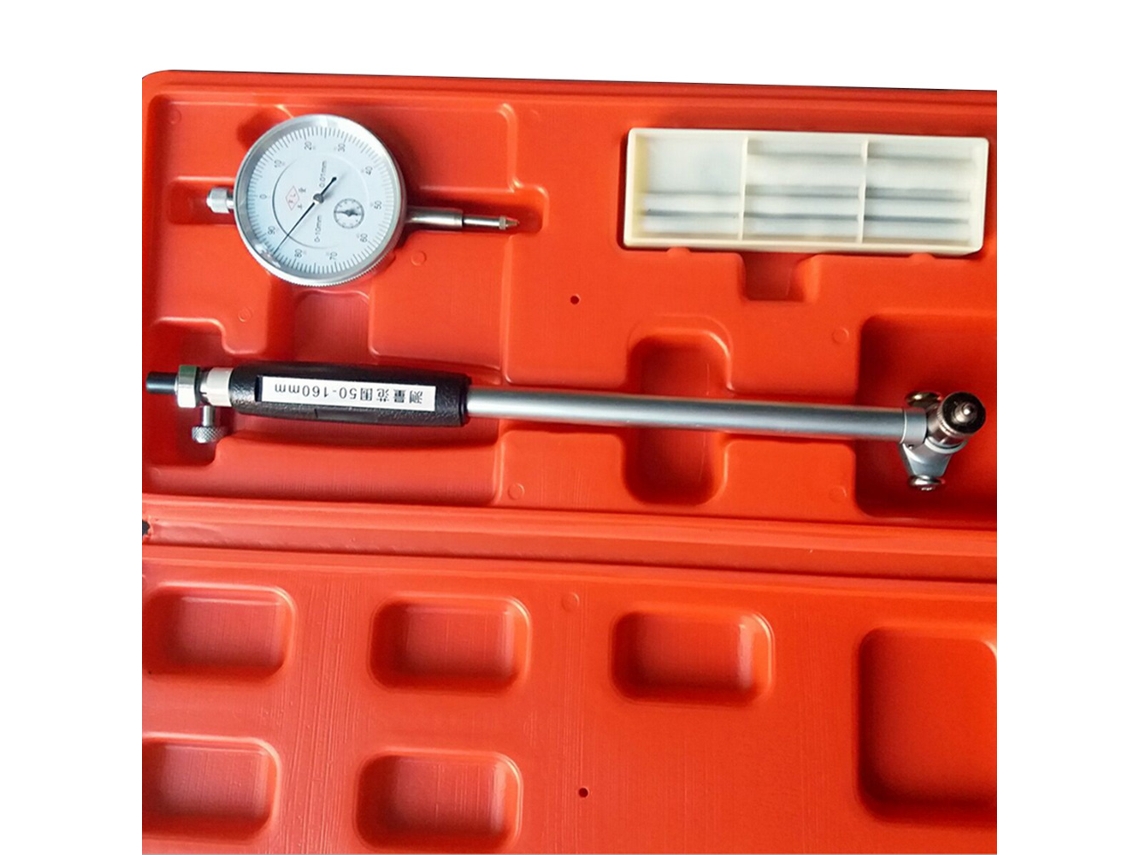 Medidor de Furo Dial YURU, 50-160mm, Precisão 0.01mm, Ferramenta de Medição Cilindro Motor S/MARCA