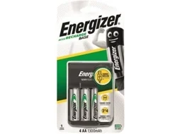 Kit 4 Pilhas e Base de Recarga ENERGIZER Accu Recharge Pro HR06 1300 mAh (com USB)