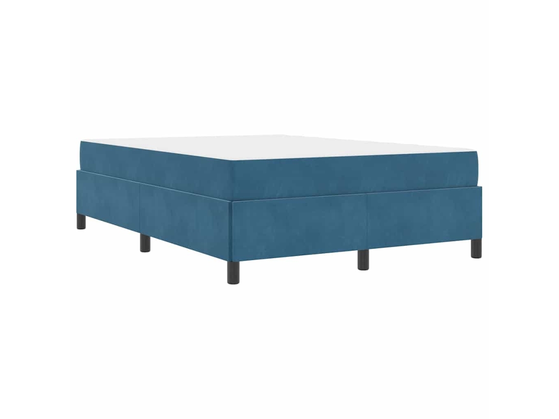 Conjunto 1 Estrutura Da Cama Vidaxl Azul Tecido (140 X 190 Cm)
