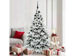 Vidaxl Árvore De Natal Artificial Com 300 Leds Branco 180 Cm Pe E Pvc