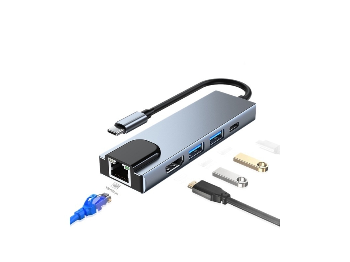Hub Usb-c Com Carregamento Rápido Pd, Hdmi E Extensor De Tela
