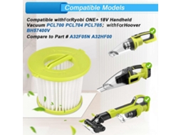 Pacote Com 12 Filtros Pcl700 De Reposição Para Aspiradores De Mão Ryobi One+ 18v, Modelos Pcl704 E Pcl705, Código A32f05n E A32hf00._glo