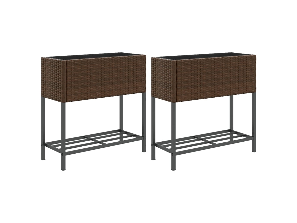 Garden Planter, Garden Planters Vidaxl Marrom Rattan / Vime (70 X 28 X 70 Cm)