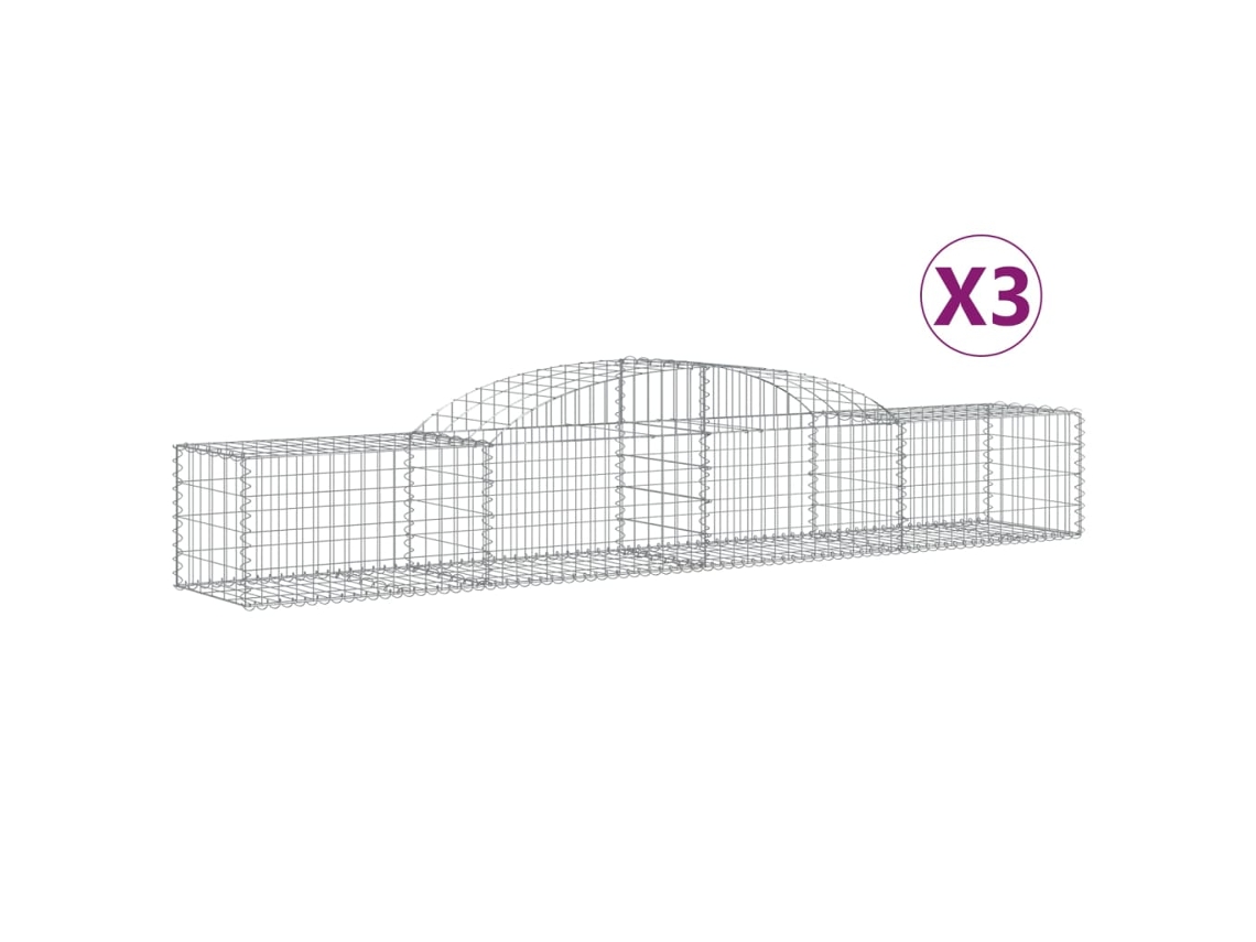 Gabion Basket, Gabion Baskets Vidaxl Prateado Ferro (300 X 50 X 40/60 Cm)