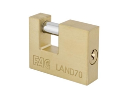 Cadeado 90mm. Latão retangular. Caixa registradora