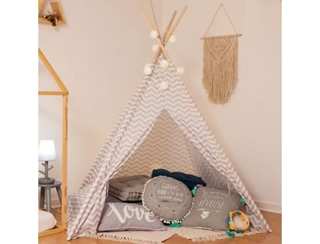 Tenda Decorativa para Crianças H160Cm Outros Cinza Branco DECORATIE