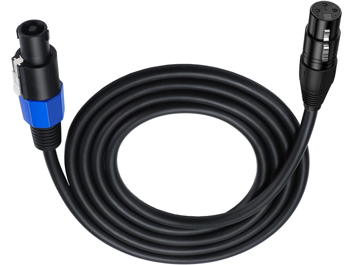 Cabo De Extensão Giratório Para Microfone Com Conector Speakon Macho