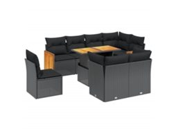 Garden Sofa Set, Garden Sofa Sets Vidaxl Preto Rattan / Vime (n/a)