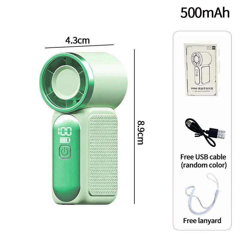 Ventilador Portátil de 16°c com Resfriamento Rápido, Mini Ventilador Recarregável com Toque Frio MDUG (verde)