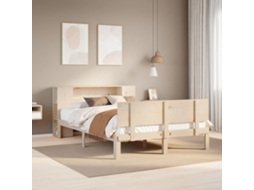 Cama Com Estante Sem Colchão 140x190 Cm Pinho Maciço