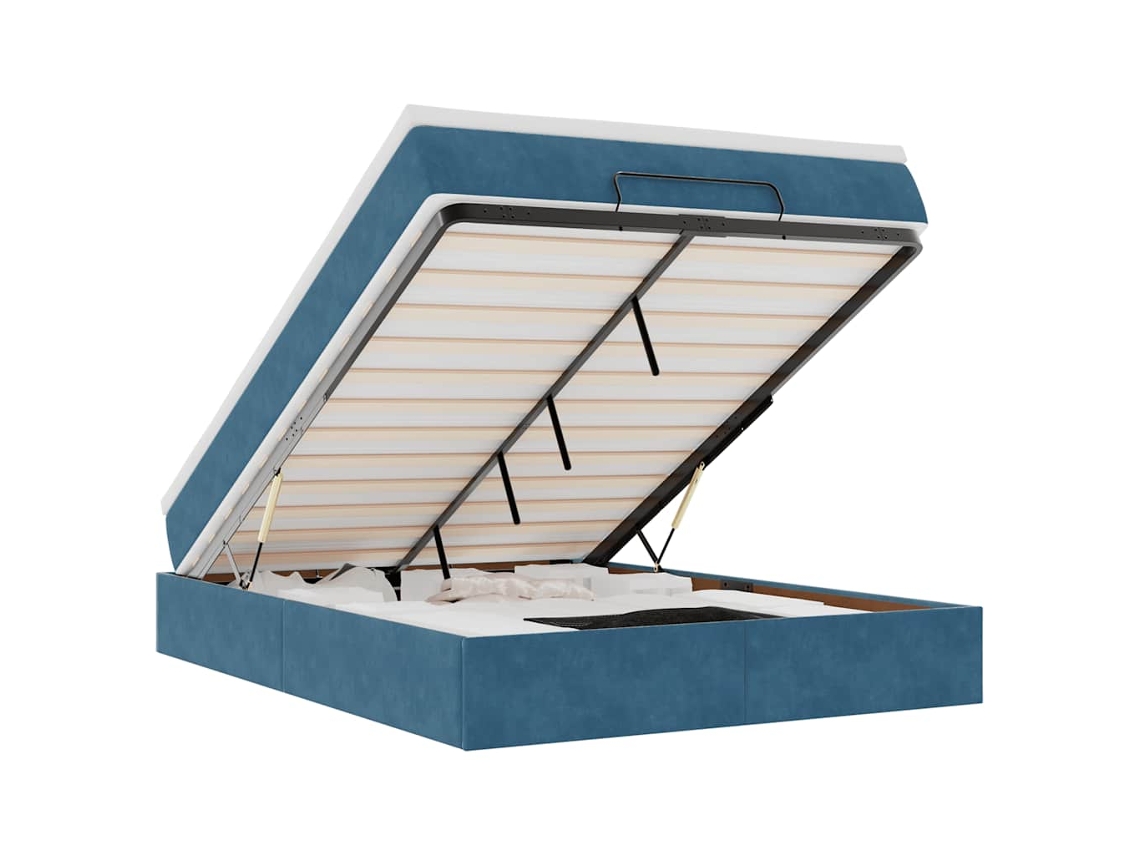 Ottoman Bed, Ottoman Beds Vidaxl Azul Veludo (140 X 190 Cm)