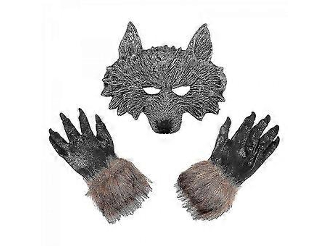 Máscara E Luvas De Lobisomem Para Halloween