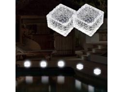 Omni 2 Pack Luz Solar Ladrillos de Pvc Luz Blanca Fría Con Sensor de Luz, Luz Exterior Jardín Decoración 7x7x5cm