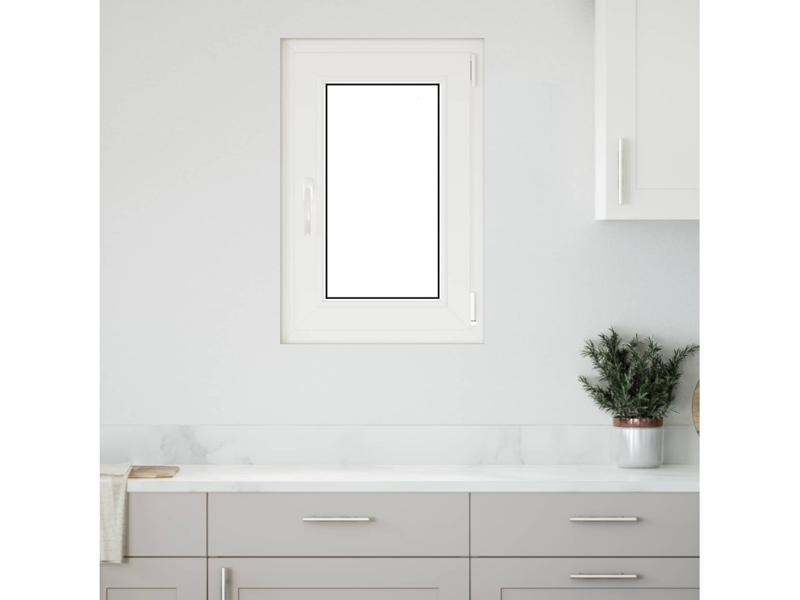 Vidaxl Janela De Porão Risor 50 X 75 Cm Pvc E Vidro Branco