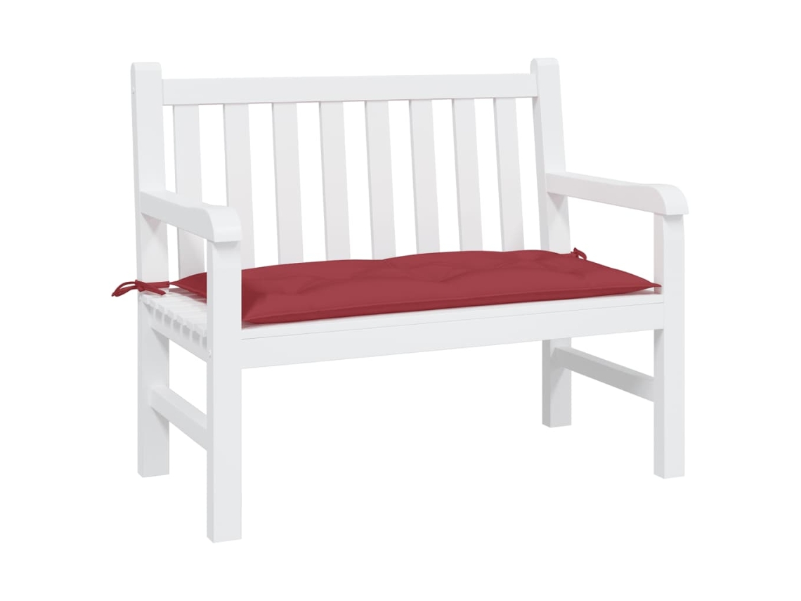 Vidaxl Almofadão P/ Banco De Jardim 100x50x7 Cm Tecido Vermelho Tinto