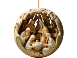 Enfeite De Natal Cristão Em Acrílico Para Árvore Da Natividade |