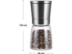 Conjunto De 2 Moedores De Sal E Pimenta Cerâmica Premium Com Ajuste Moagem