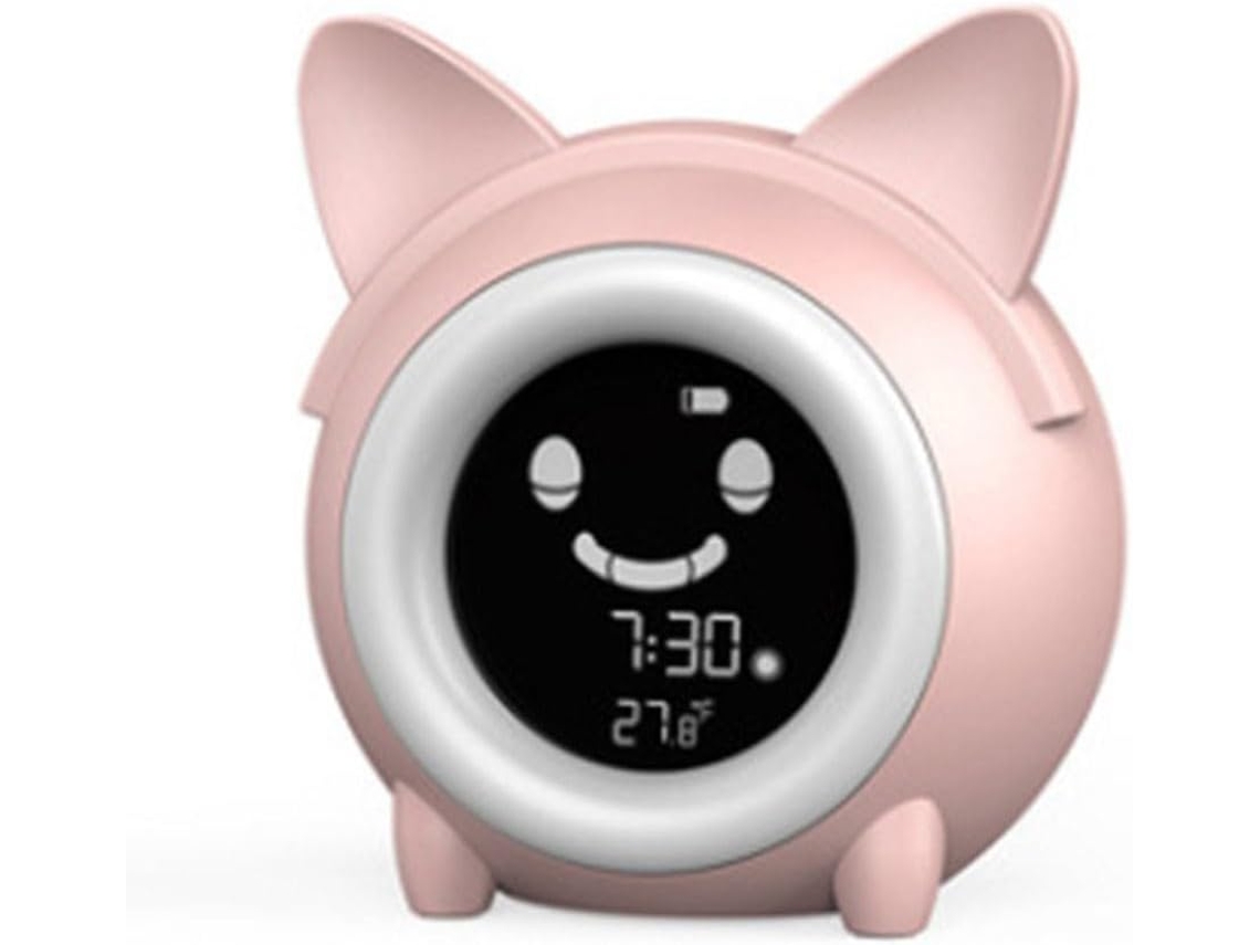 Adorável Despertador Felino Para Crianças – Luz Suave Noturna, Auxiliar No Sono, Função De Despertador, Alarme Duplo