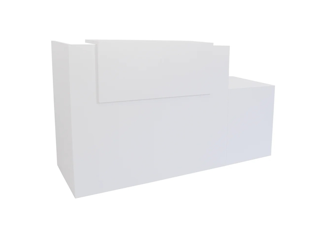 Balcão de Recepção Basic Adaptada para Pessoas com Deficiência OFILIKE (esquerda - Branco 80+60 cm)