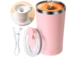 Espumador Elétrico de Leite AQUAFORGE, Portátil, Aço Inoxidável, Livre de Bpa, Rosa