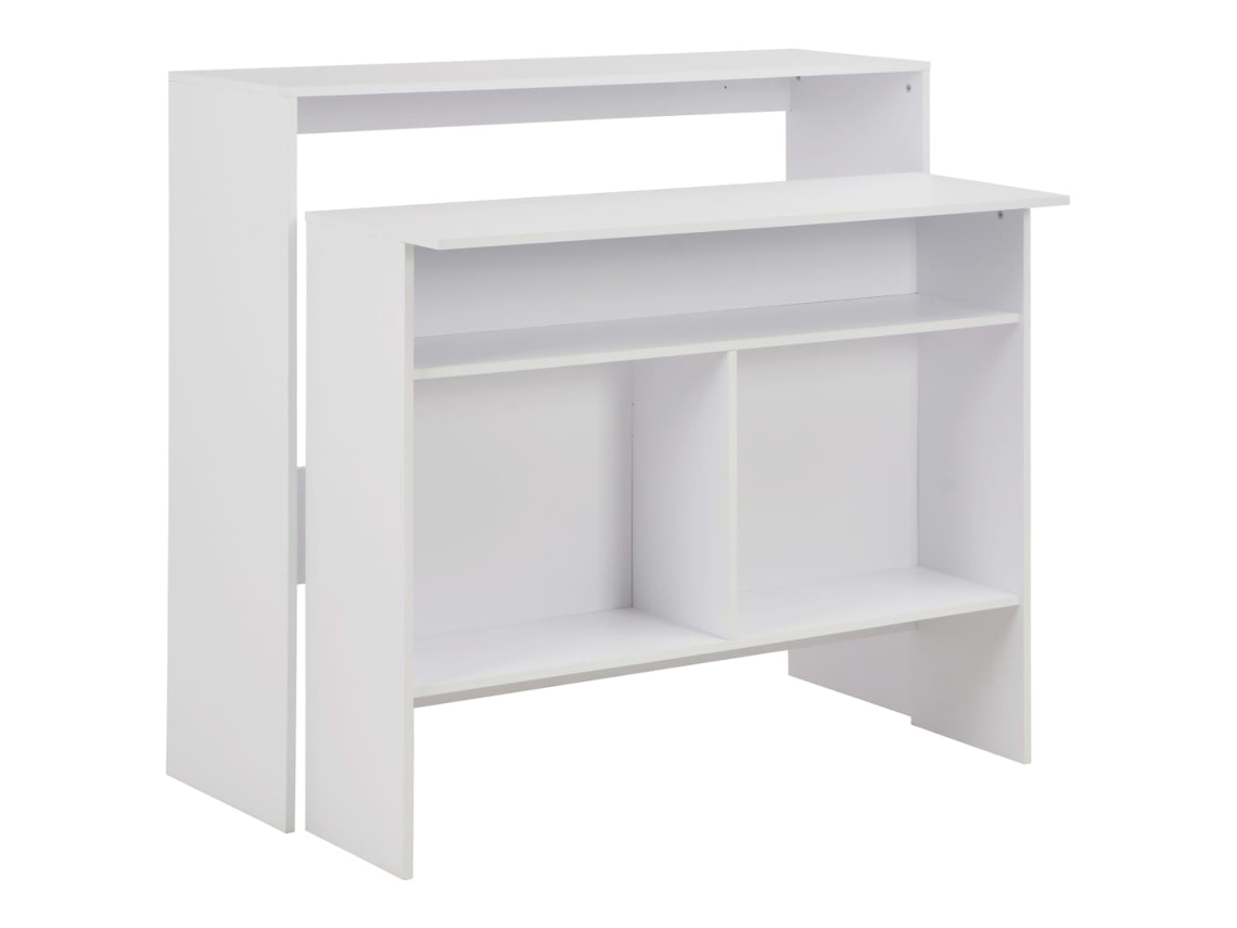 Vidaxl Mesa De Bar Com 2 Tampos Branco 130x40x120 Cm