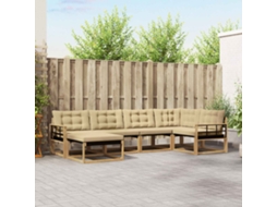 Vidaxl Conjunto De Sofás Para Exterior 6 Unid. Branco E Bege