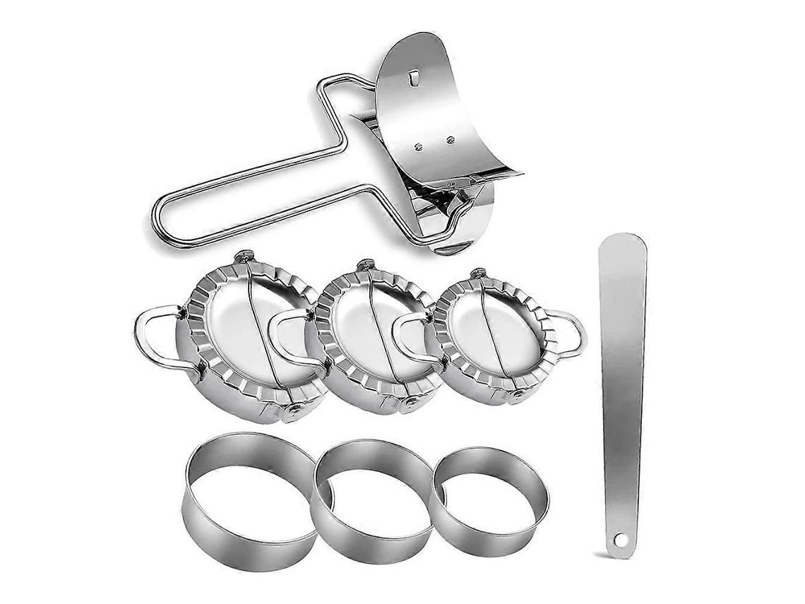Fabricante de bolinhos de massa 8 peças, molde e cortador de prensa para empanada, embalagens de massa para tortas e ravioli, manual Sygo