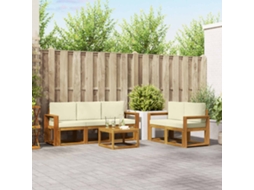 Vidaxl Conjunto De Sofás Para Exterior 6 Unid. Natural E Creme