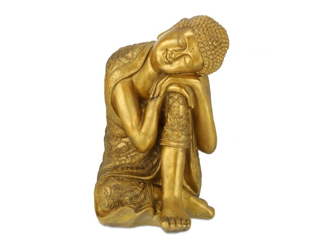 Estátua de Buda com cabeça no joelho