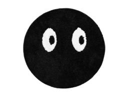Tapete redondo fofo rosto preto 80x80cm | S/MARCA