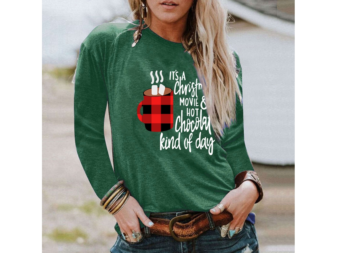 Laxiscreed Camiseta Feminina Casual De Manga Comprida Com Letras E Decote Redondo Para Escritório Xl
