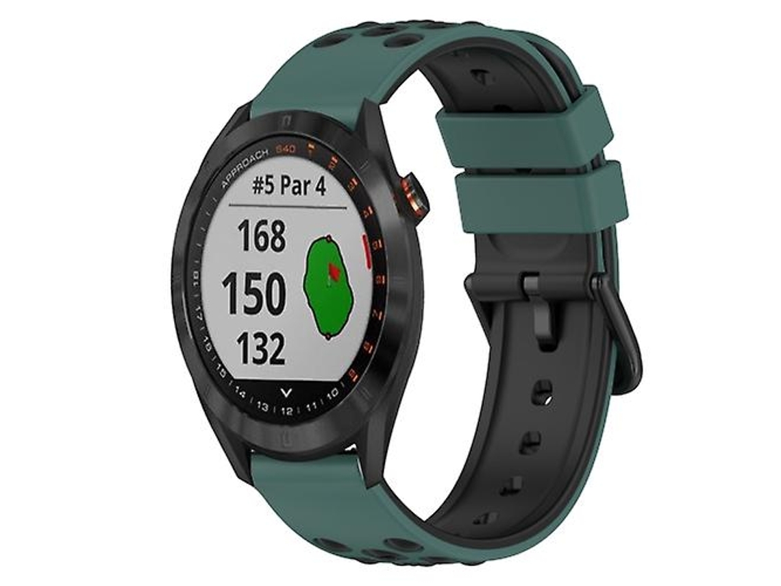 Pulseira Garmin Approach S40 De 20 Mm, Silicone, Dois Tons, Verde - Oliva E Preto., Acabamento Moderno