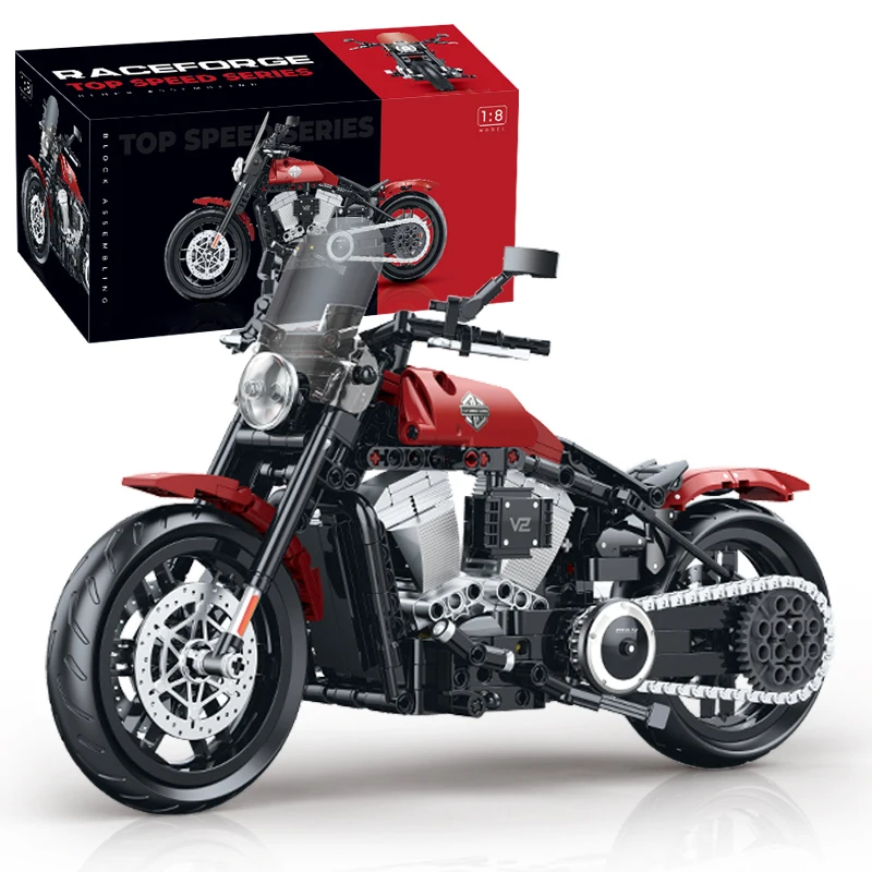 (542 Peças) Novo Conjunto De Blocos De Montar Para Motocicleta - Tecnologia Moc - Modelo De Motocicleta Em Escala 1:8
