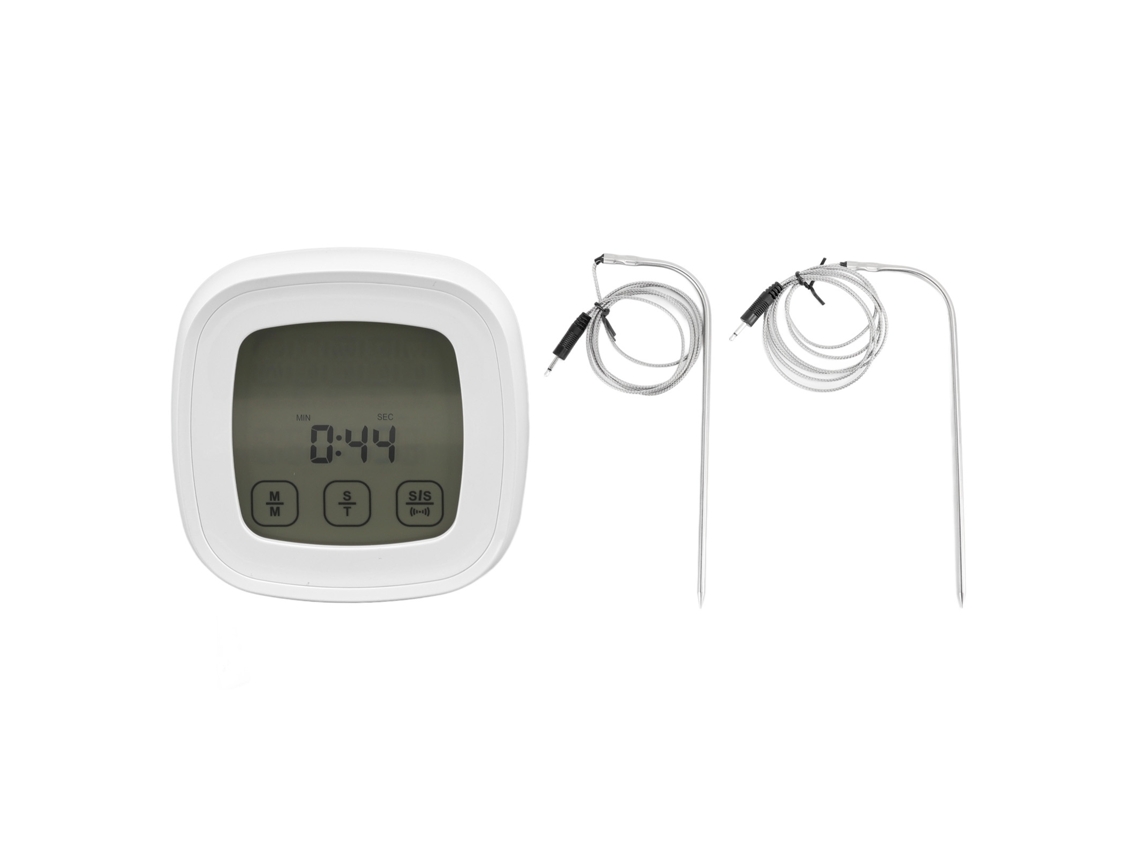 Termómetro Digital Lurelia Para Carne Com 2 Sondas E Visor Lcd Para Grelha E Forno, Retroiluminado, Magnético