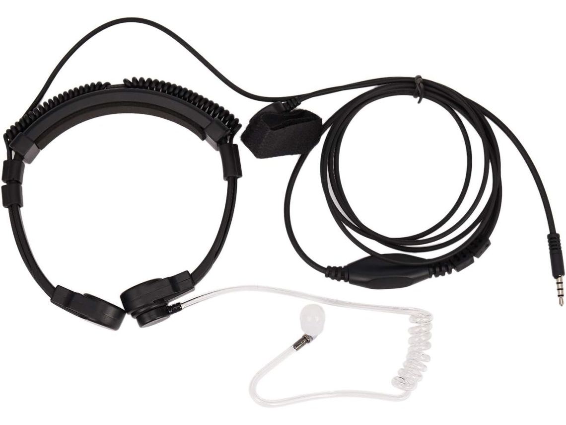 Microfone De Garganta Ajustável De 3,5 Mm Com Áudio Ptt Duplo Para Telefone Portátil Android