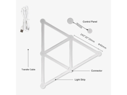2026 luz Ambiental de Parede Led Sem Fio Bt com Controle App 16m Cores Conexão Livre Diy Quantum Light