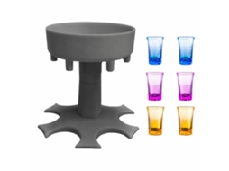 Rack Giratório Para Taças De Vinho, Cinza, 6 Copos, Utensílios Festas, Display