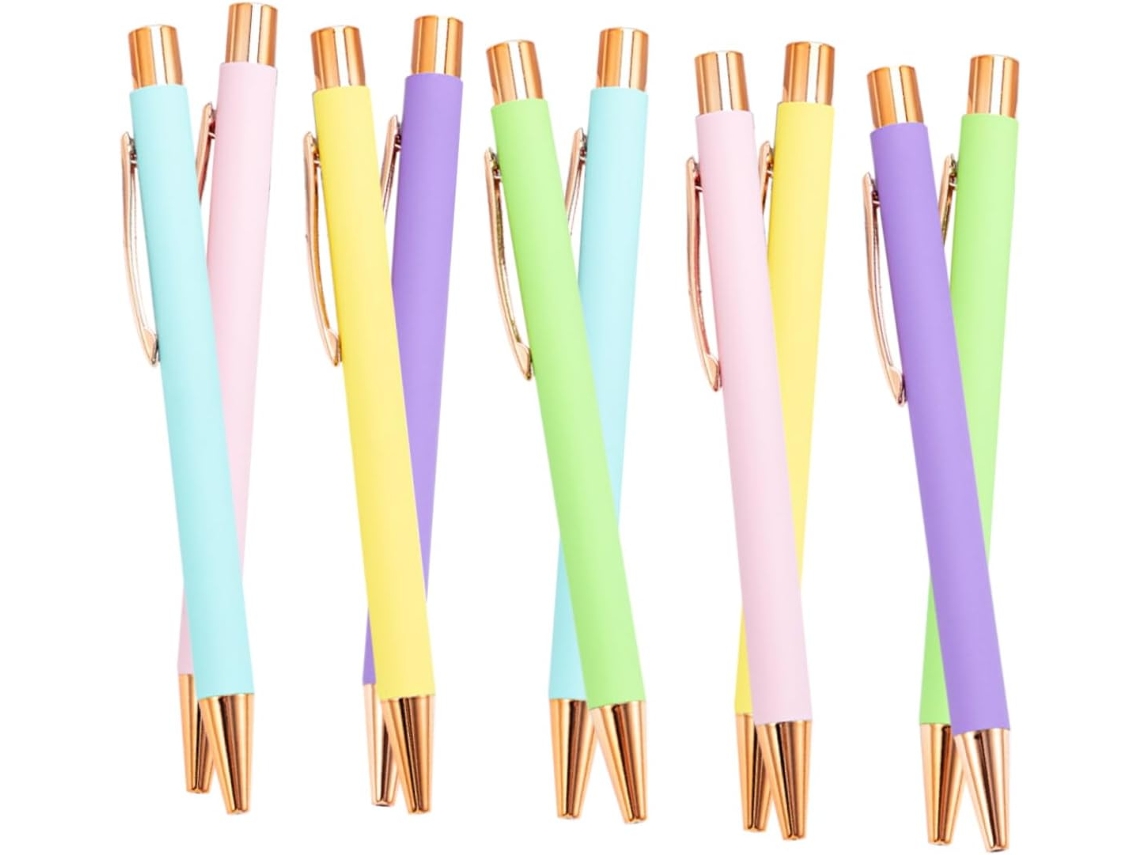 Conjunto De 10 Canetas Esferográficas Coloridas Nuobesty Para Escola E