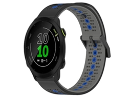 Pulseira De Silicone, Compatível Com Relógio Garmin Forerunner 158 20 Mm, Preta/ Cinza/ Azul.