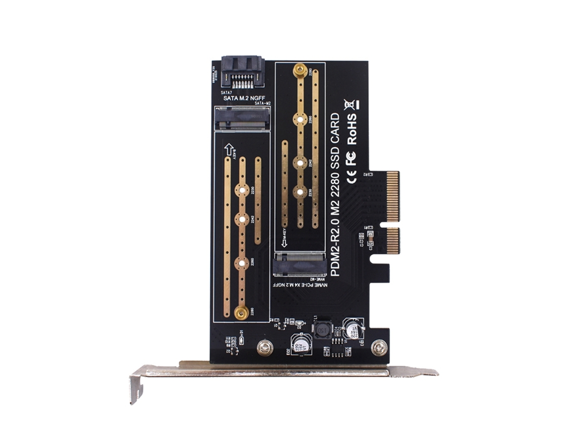 Placa Adaptadora Pcie Dual M.2 Nvme Para Pcie 4x M.2 Ssd, Compatível Com Discos Rígidos Pci E Outros.