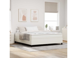 Vidaxl Cama Box Creme E Branco 180 X 200 Cm Tecido De Veludo Cotele