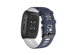 Bracelete Fitbit by Google Versa Lite Pulseira outdoor Azul escuro e Branco